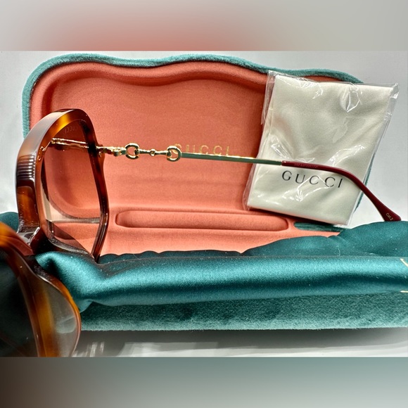 NEW WOMEN GUCCI OVERSIZED SQUARE SUNGLASSES GG0884SA 002 BROWN GUCCI SUNGLASSES - Picture 8 of 13